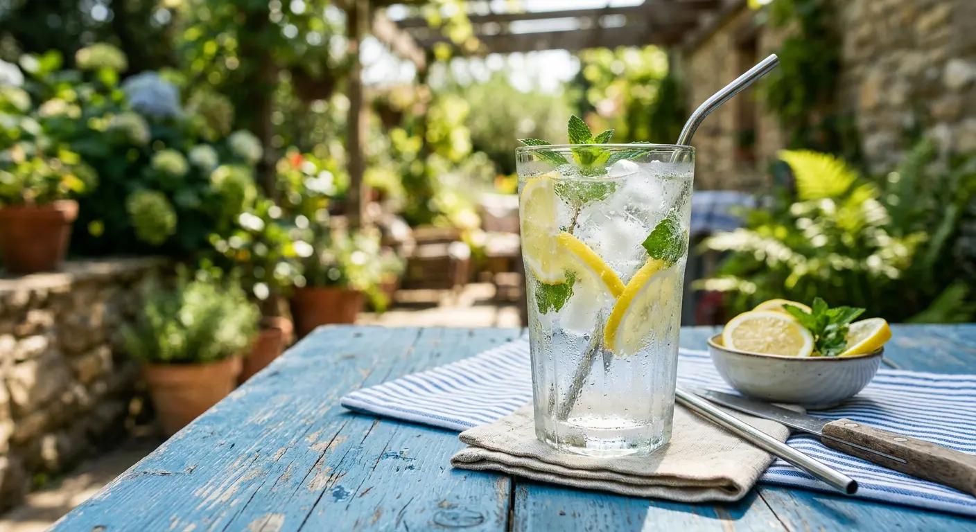 Sortiment an Mineralwasser- und Saftflaschen im Getränkefachgroßhandel